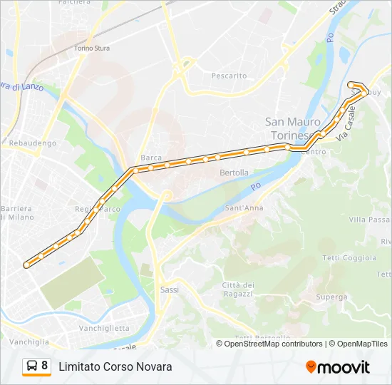 8 Bus Line Map
