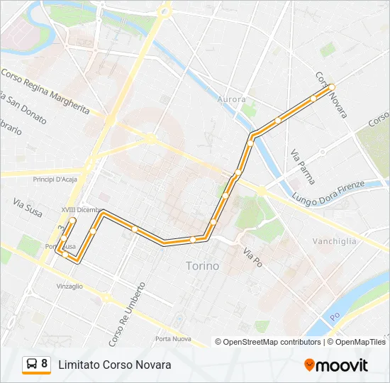 8 Bus Line Map
