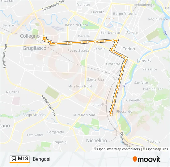M1S Bus Line Map