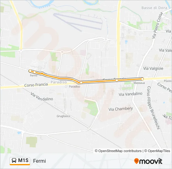 M1S Bus Line Map