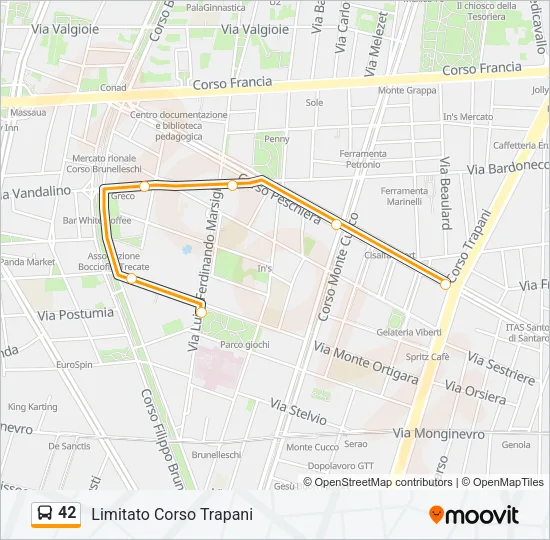 42 Bus Line Map
