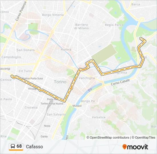68 Bus Line Map