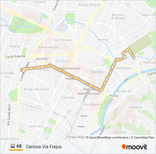 68 Bus Line Map
