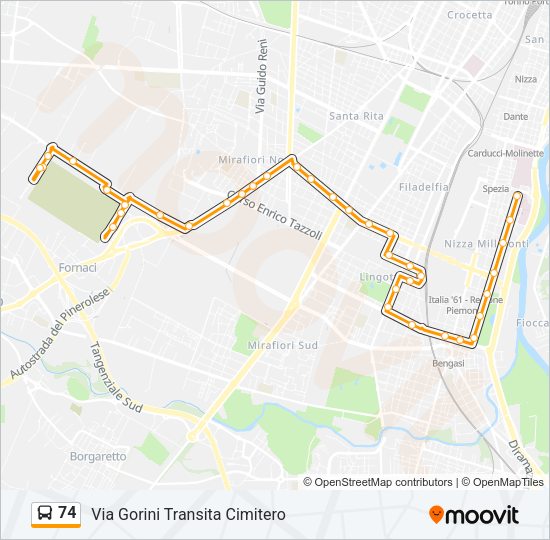 74 Bus Line Map