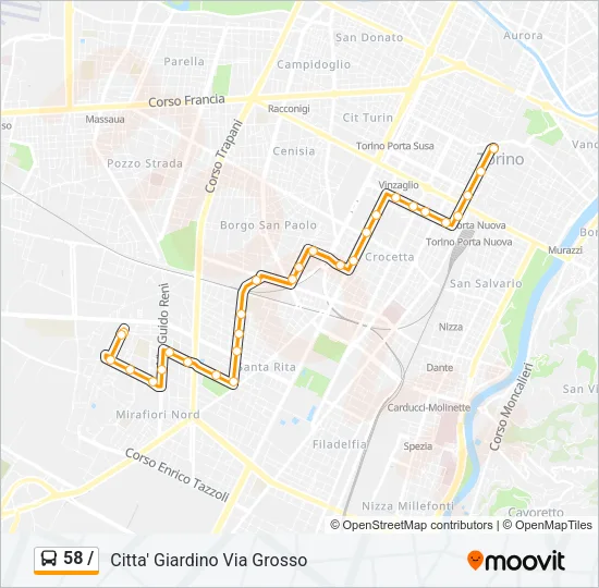 58 / Bus Line Map
