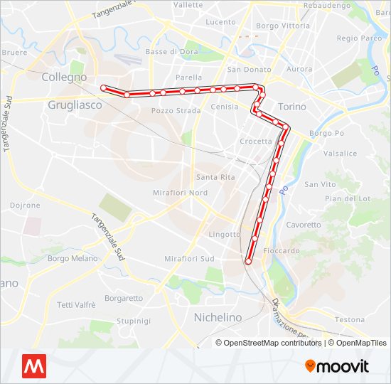 M1 Metro Line Map