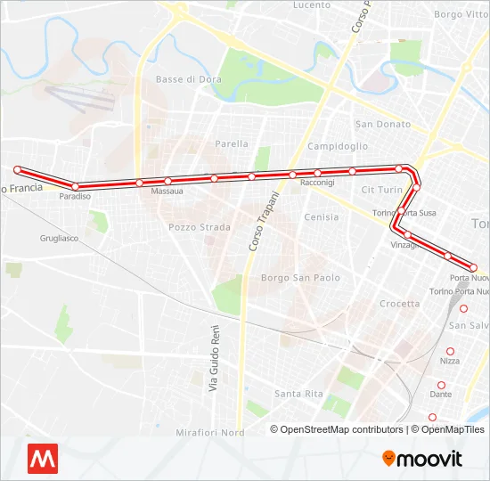 M1 Metro Line Map