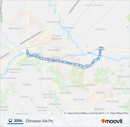 3006 Route Schedules Stops Maps Chivasso Via Po Updated