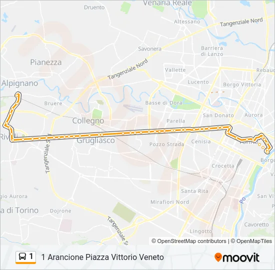 Percorso linea bus 1