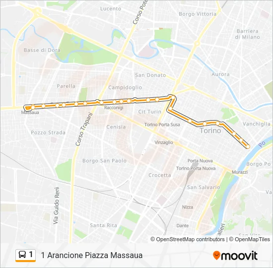 1 Bus Line Map