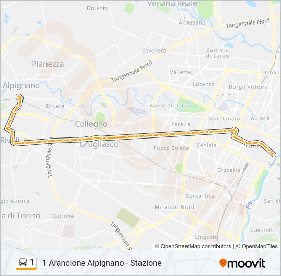 1 Bus Line Map