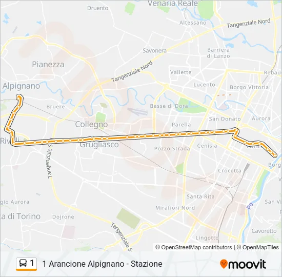 1 Bus Line Map