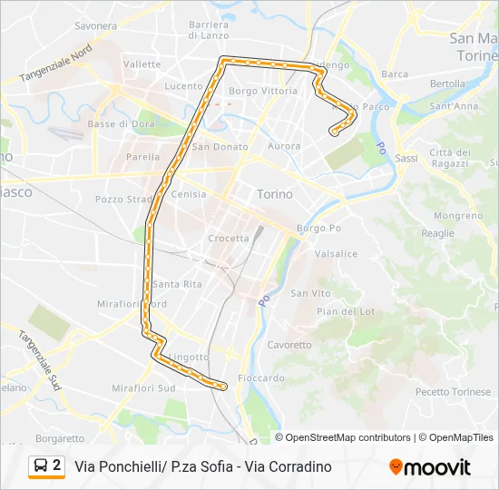 Percorso linea bus 2