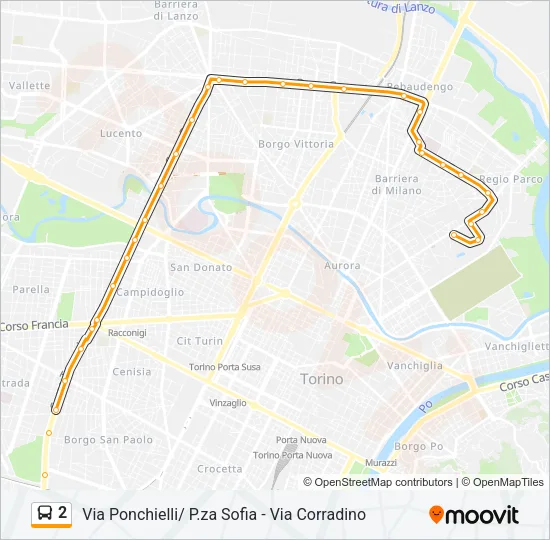 2 Bus Line Map