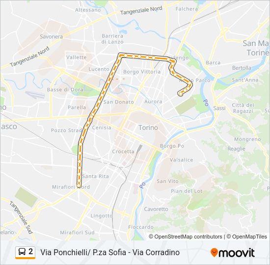 Percorso linea bus 2