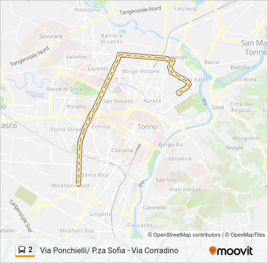 2 Bus Line Map