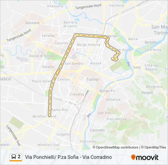 2 Bus Line Map