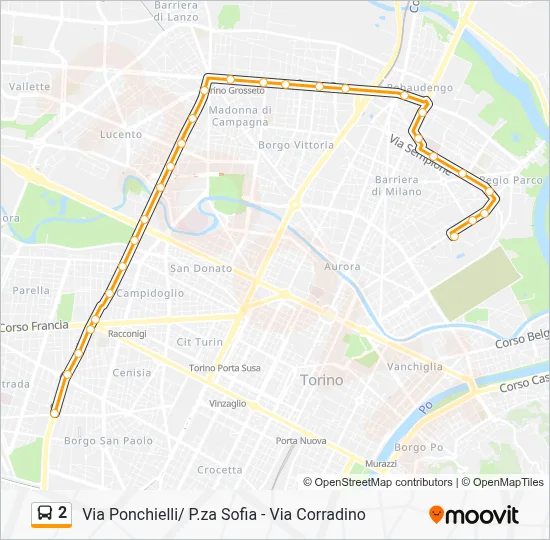 Percorso linea bus 2
