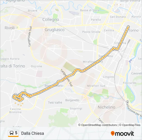 5 Bus Line Map