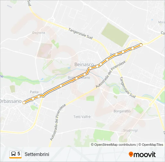 5 Bus Line Map