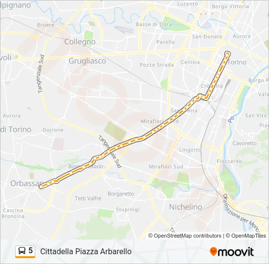 5 Bus Line Map