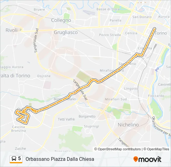 5 Bus Line Map