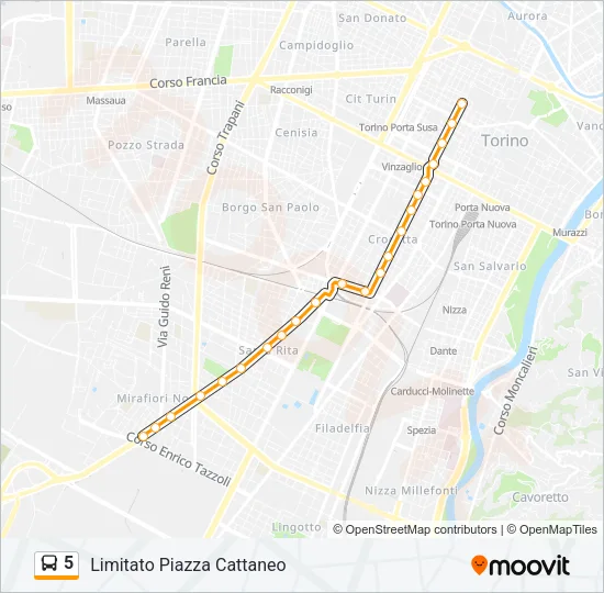 5 Bus Line Map