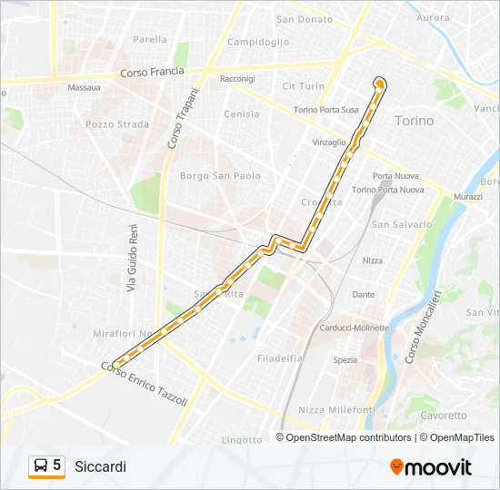 5 Bus Line Map
