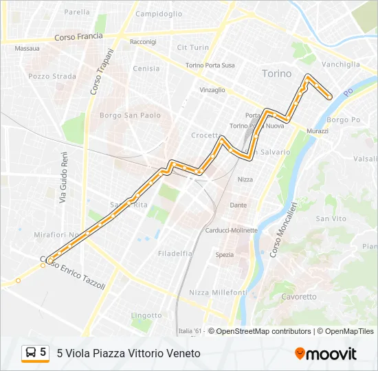 5 Bus Line Map