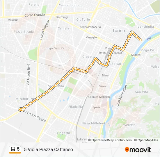 5 Bus Line Map