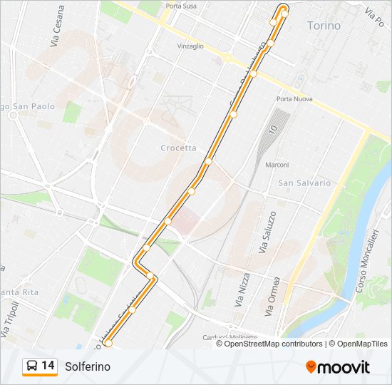14 Bus Line Map