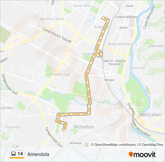14 Bus Line Map