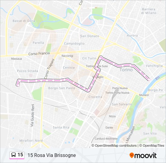 Percorso linea bus 15