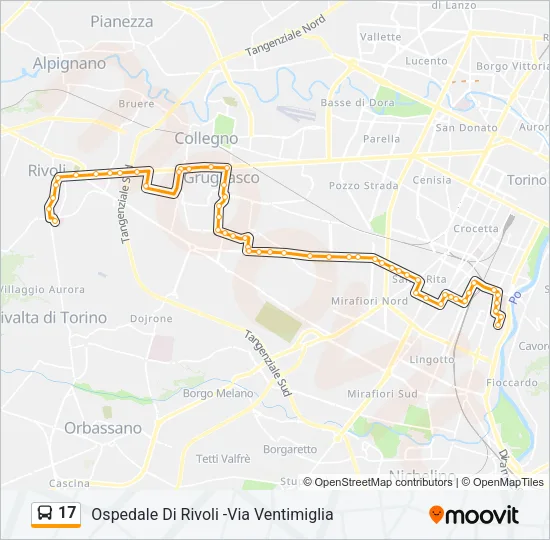 17 Bus Line Map