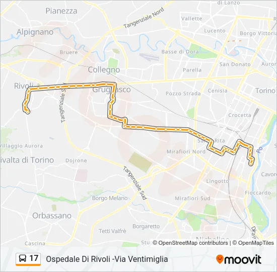 Percorso linea bus 17