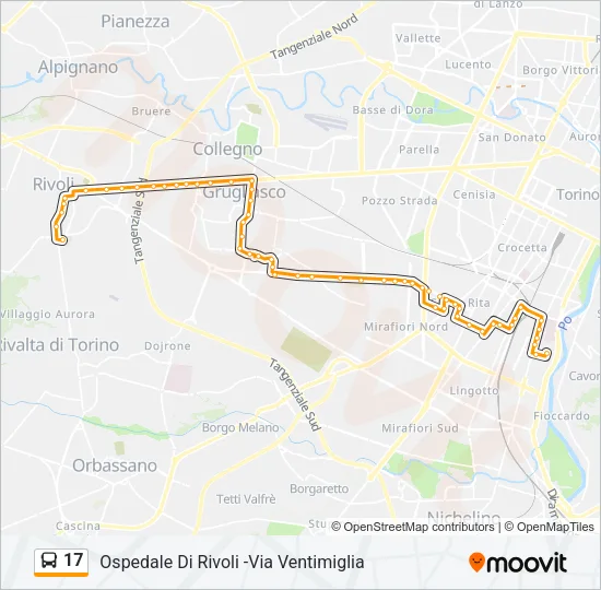 17 Bus Line Map