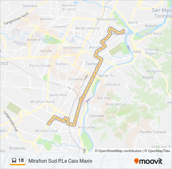 18 bus Line Map