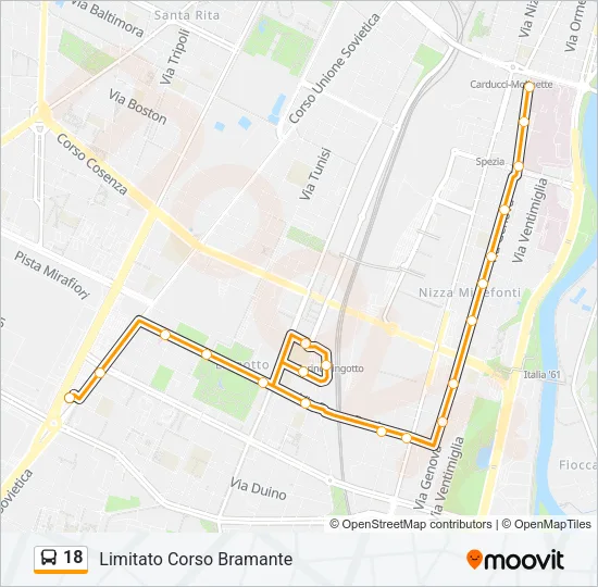 18 Bus Line Map