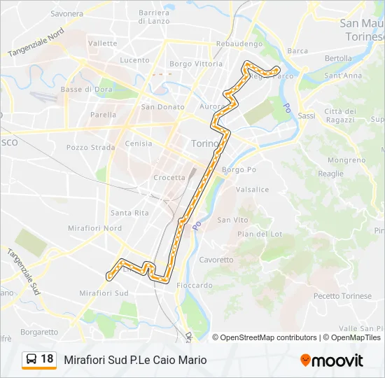 18 Bus Line Map