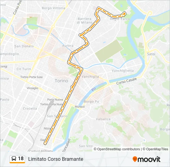 18 Bus Line Map