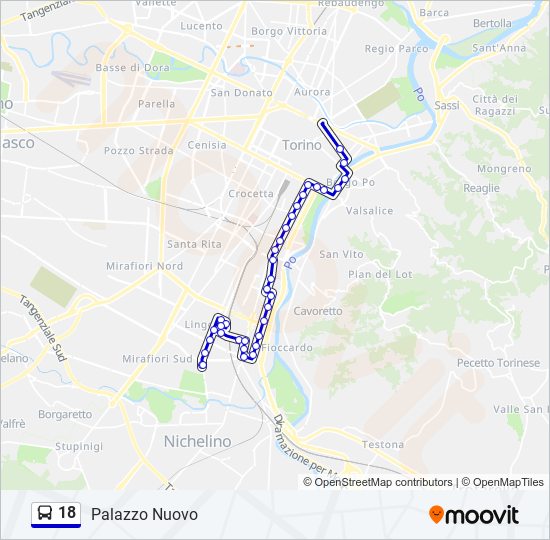 18 bus Line Map