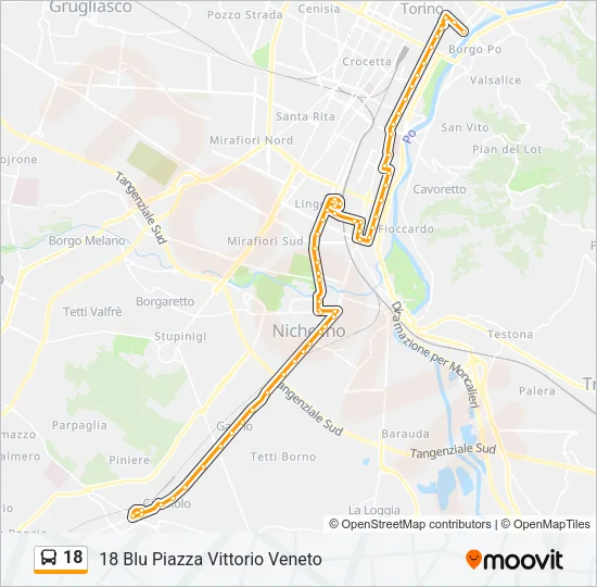 18 Bus Line Map