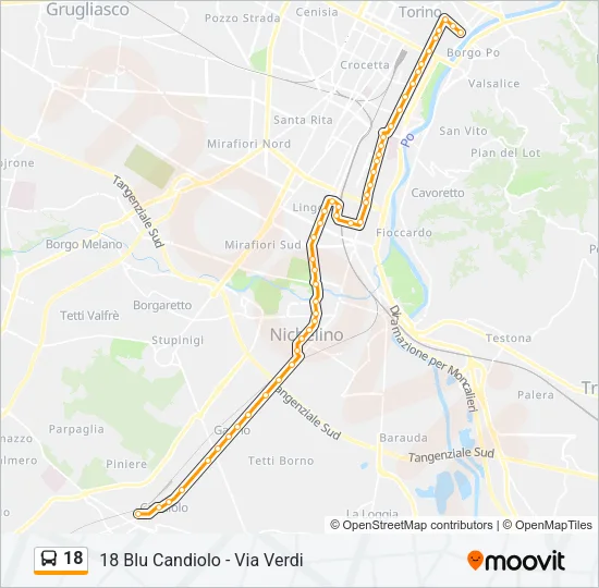 18 Bus Line Map
