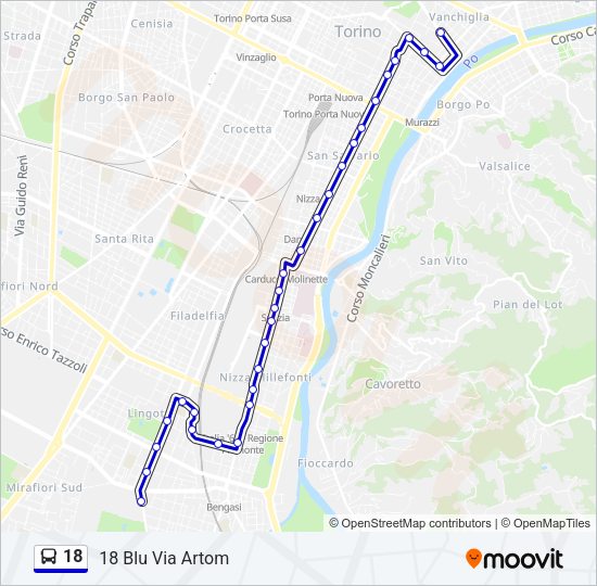 Percorso linea bus 18