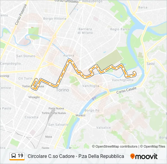 19 Bus Line Map