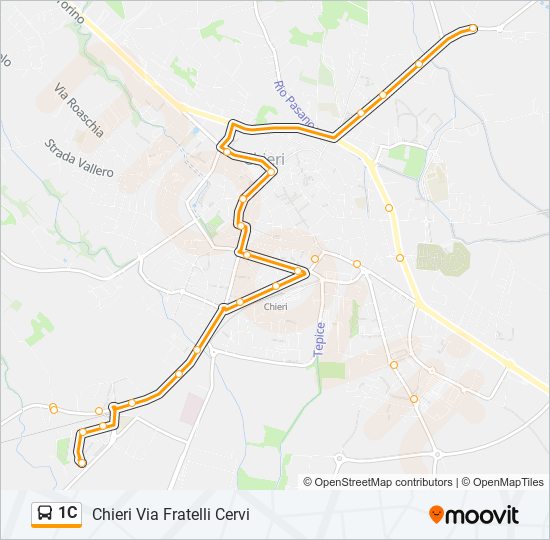 Percorso linea bus 1C