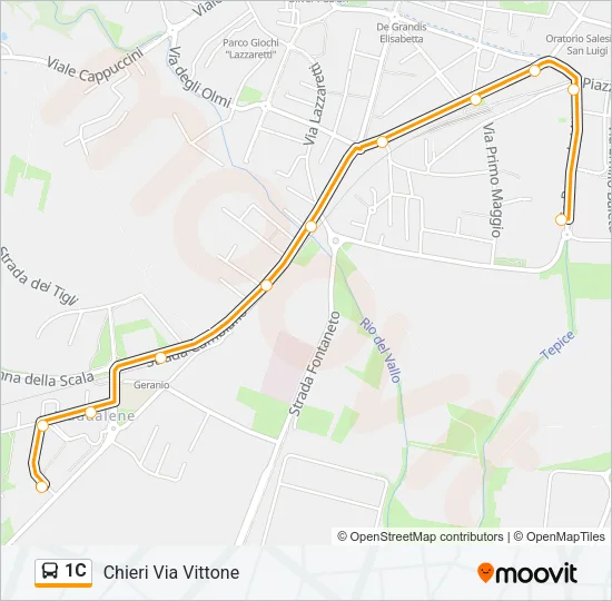 1C Bus Line Map