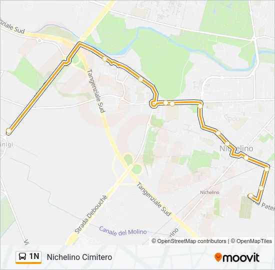 1N Bus Line Map