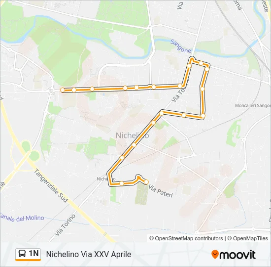 1N Bus Line Map