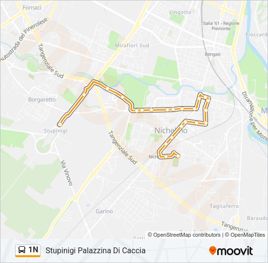 1N Bus Line Map